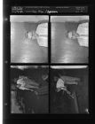 Photos of man; man with opossum (4 Negatives) (June 9, 1958) [Sleeve 8, Folder c, Box 15]